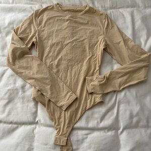 SKIMS Tan Long Sleeve Bodysuit